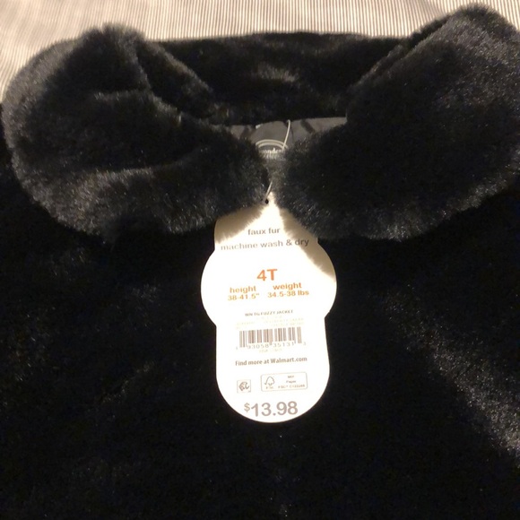 NWT WONDER NATION FAUX FUR GIRLS JACKET. SIZE 4 T - Picture 4 of 5
